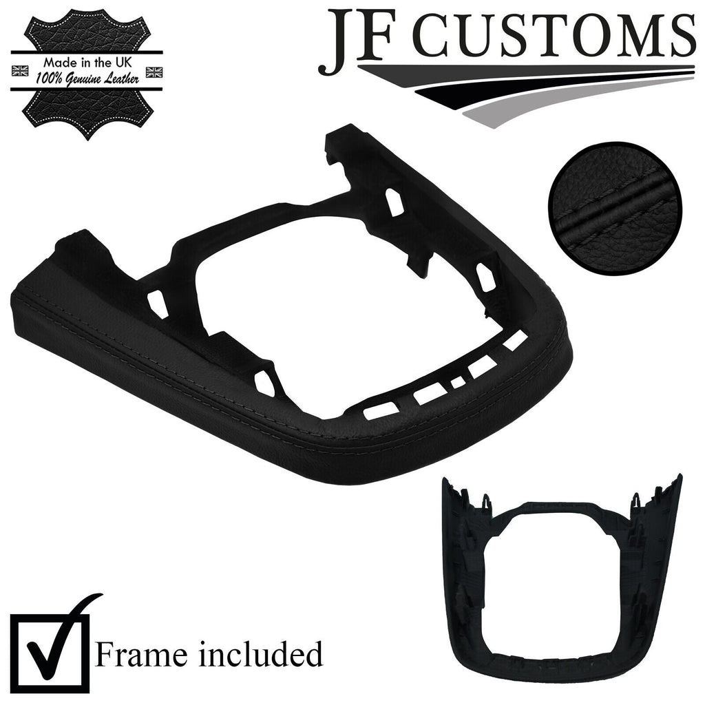 BLACK STITCH LEATHER CONSOLE GEAR SURROUND TRIM+FRAME FOR FORD FIESTA MK6 13-17
