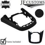 BLACK STITCH LEATHER CONSOLE GEAR SURROUND TRIM+FRAME FOR FORD FIESTA MK6 13-17