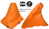 ORANGE REAL LEATHER GEAR & HANDBRAKE GAITER FITS FORD FOCUS II MK2 2004-2008