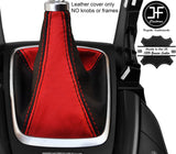 BLACK & RED  REAL LEATHER MANUAL GEAR GAITER FITS FORD MONDEO MK5 2014-2017