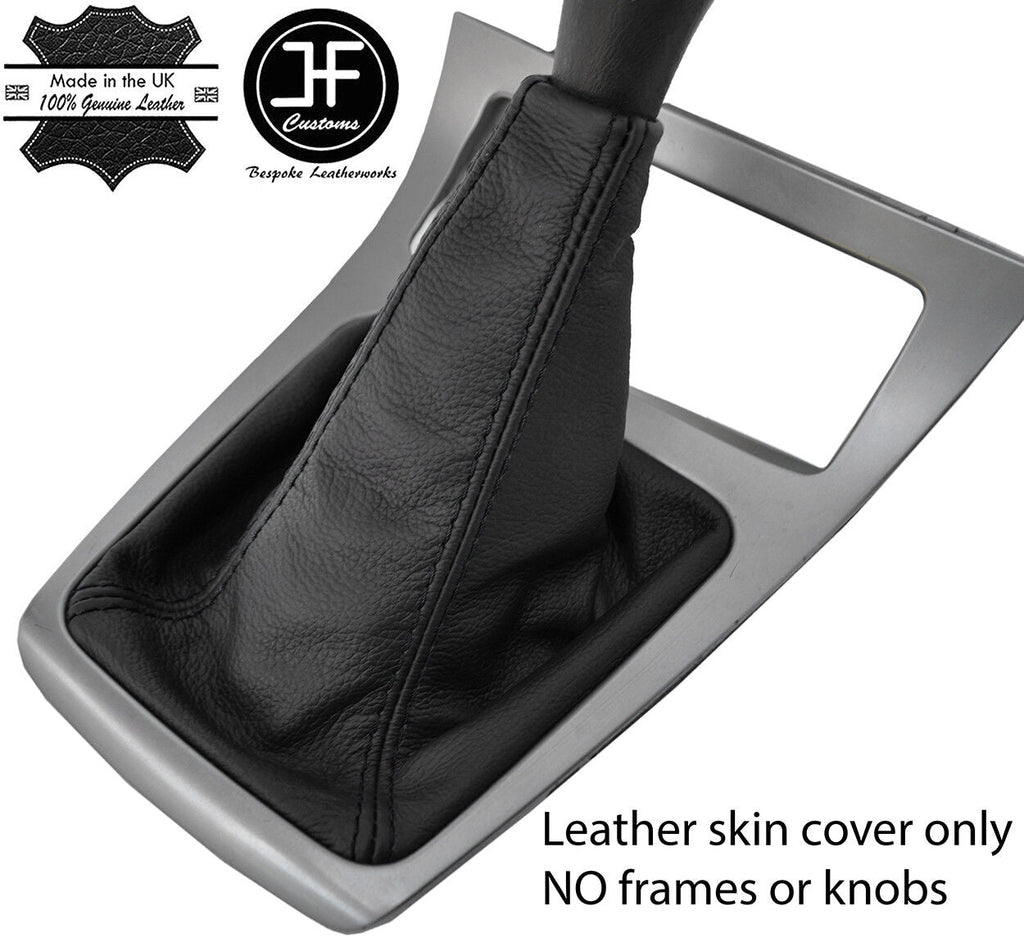 BLACK STITCH TOP GRAIN LEATHER GEAR GAITER FITS SUBARU FORESTER 2002-2008