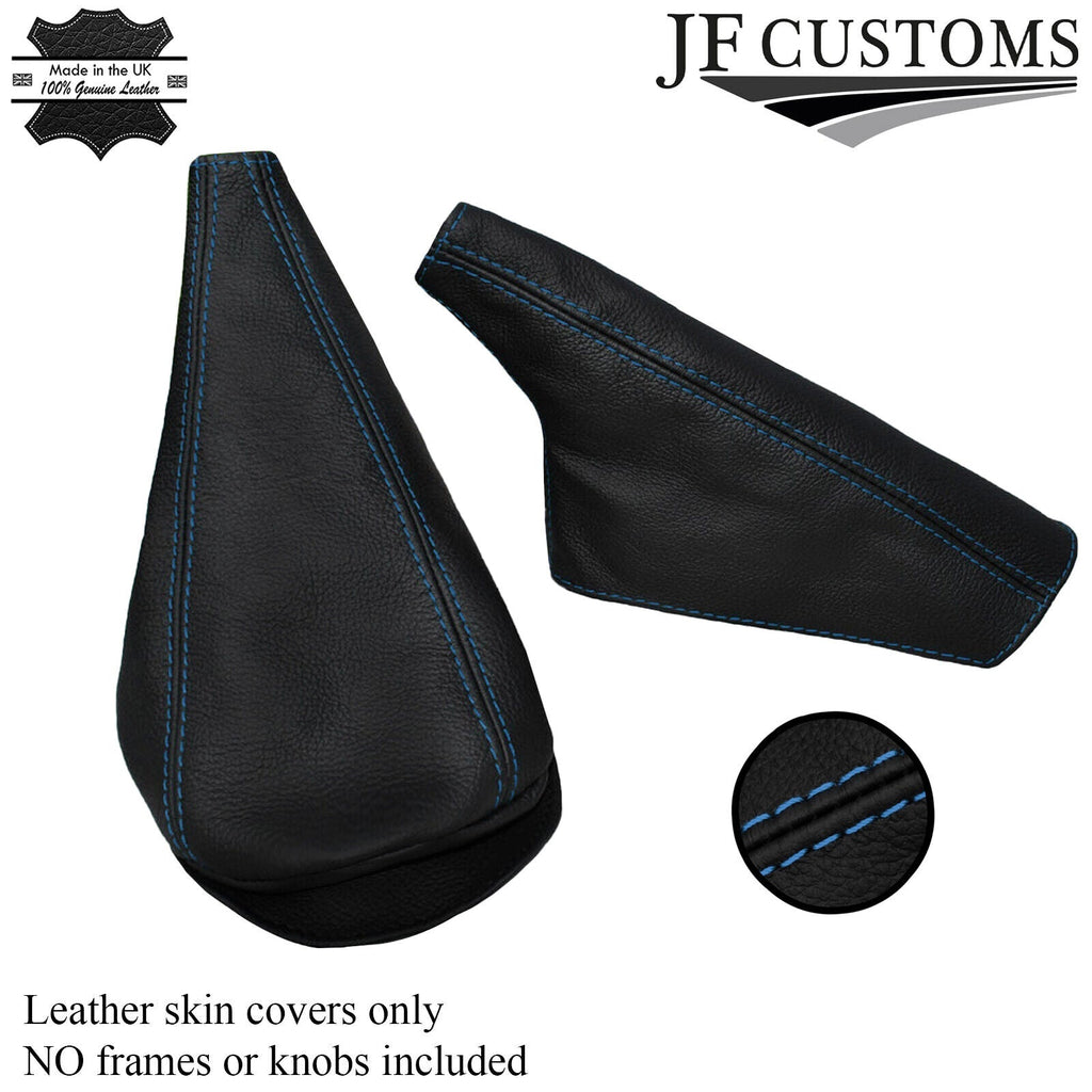BLUE DOUBLE STITCH FITS MINI COOPER CLASSIC LEATHER GEAR & HANDBRAKE GAITER