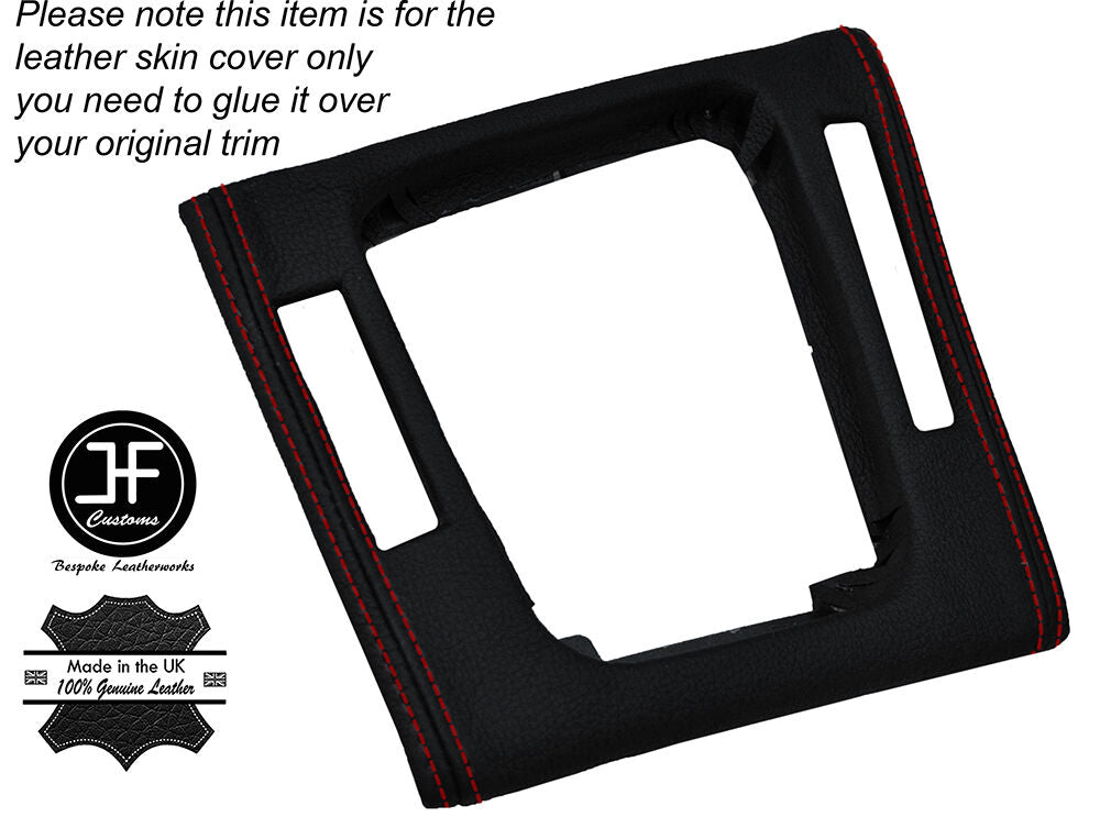 RED STITCH GEAR SURROUND TRIM LEATHER SKIN COVER FITS BMW 3 SERIES E46 98-05