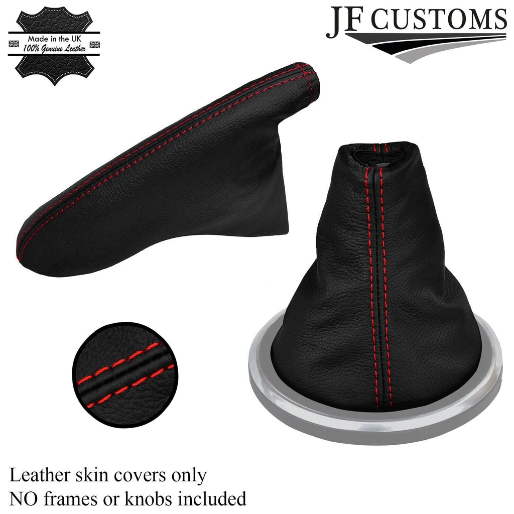 FITS FORD FIESTA MK6 MK7 RED STITCHING GEAR HANDBRAKE GAITER SET CUSTOM NEW