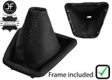 BLACK STITCH LEATHER MANUAL GEAR GAITER + PLASTIC FRAME FOR FIAT FIORINO 09-16