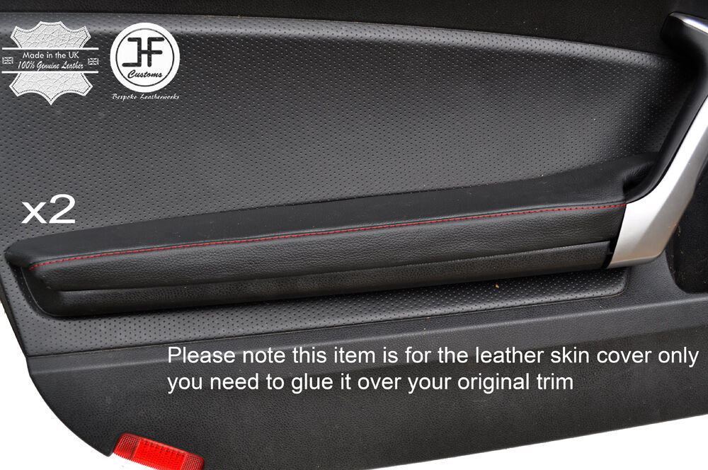 RED STICH 2X DOOR ARMREST LEATHER COVERS FOR TOYOTA GT86 SUBARU BRZ 2012-2016