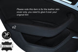 BLACK STITCH 2X REAR DOOR HANDLE ARMREST SKIN COVERS FITS AUDI A6 C7 2011-2015