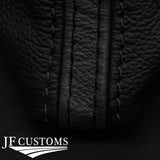 BLACK LEATHER AUTO S-TRONIC GEAR COVER+PLASTIC FRAME FOR AUDI Q2 16-22