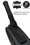 BLACK & BLACK REAL LEATHER HANDBRAKE GAITER + HANDLE COVER FOR FIAT BARCHETTA