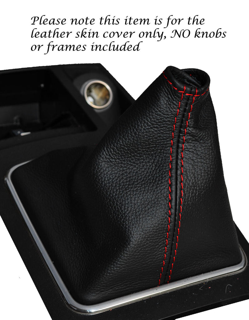RED STITCH MANUAL LEATHER GEAR GAITER FITS MITSUBISHI LANCER GS2 2008-2014