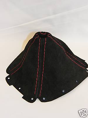 FITS MAZDA MX5 MK1 GEAR GAITER GENUINE SUEDE RED STITCHING CUSTOM NEW MADE IN UK