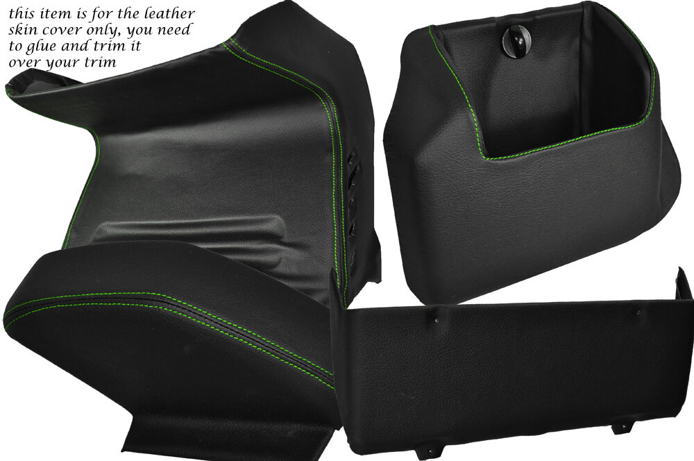 GREEN STITCH FOUR PIECE LOWER DASH KIT COVERS FITS VW T4 TRANSPORTER CARAVELLE