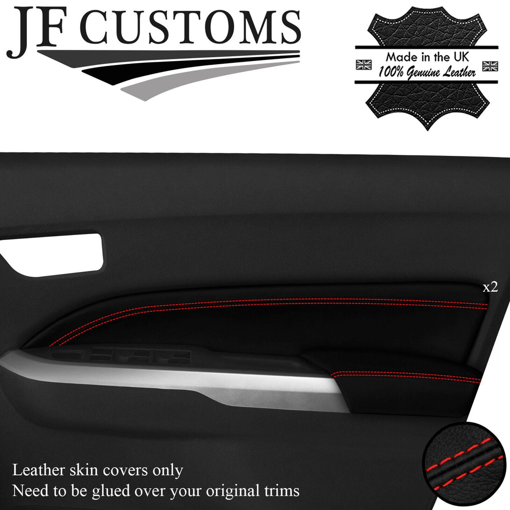 RED STITCH LEATHER 2X FRONT DOOR INSERT + ARMREST FOR SUZUKI VITARA LY 15-20