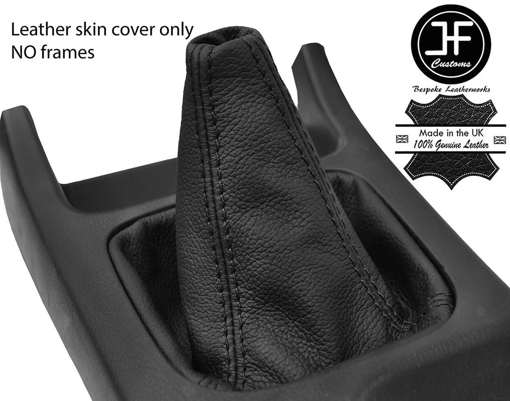 BLACK STITCH TOP GRAIN LEATHER GEAR GAITER FOR SUBARU IMPREZA WRX STI 2001-2005