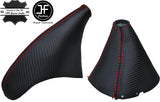 RED  STITCH CARBON FIBER LOOK GEAR HANDBRAKE GAITER FOR TOYOTA SUPRA MK4 93-04