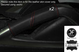 RED STITCH 2X CONSOLE GRAB HANDLE LEATHER COVERS FITS HYUNDAI VELOSTER 11-15