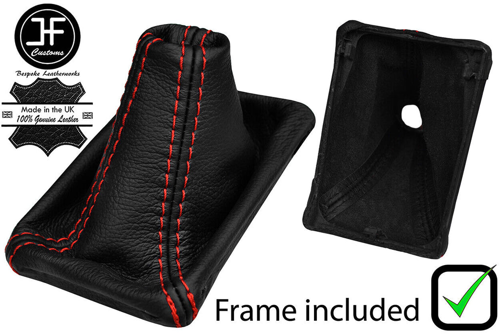 RED STITCH LEATHER AUTOMATIC GEAR + PLASTIC FRAME FITS PORSCHE MACAN 14-18