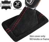 RED STITCH AUTO AUTOMATIC REAL SUEDE GEAR GAITER FITS HYUNDAI SANTA FE 13-18