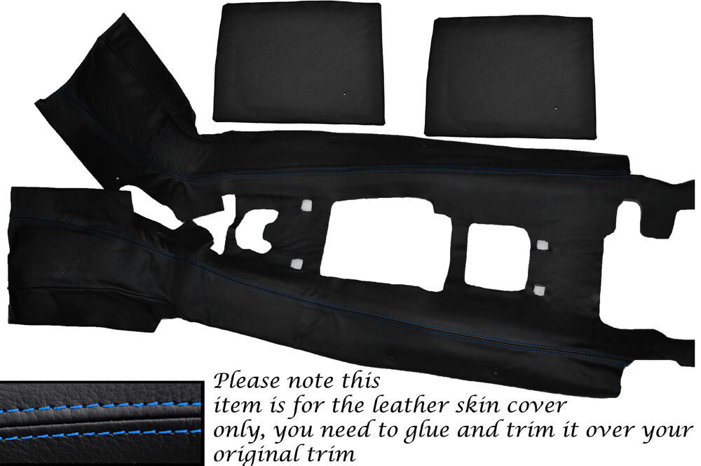 BLUE STITCH CENTRE CONSOLE TUNNEL  LEATHER SKIN COVER FITS HONDA S2000 04-09