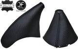 BLACK STITCH CARBON FIBER LOOK GEAR HANDBRAKE GAITER FOR  TOYOTA SUPRA MK4 93-04