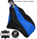 BLACK & BLUE LEATHER MANUAL GEAR GAITER FITS FORD TRANSIT CUSTOM 2013-16