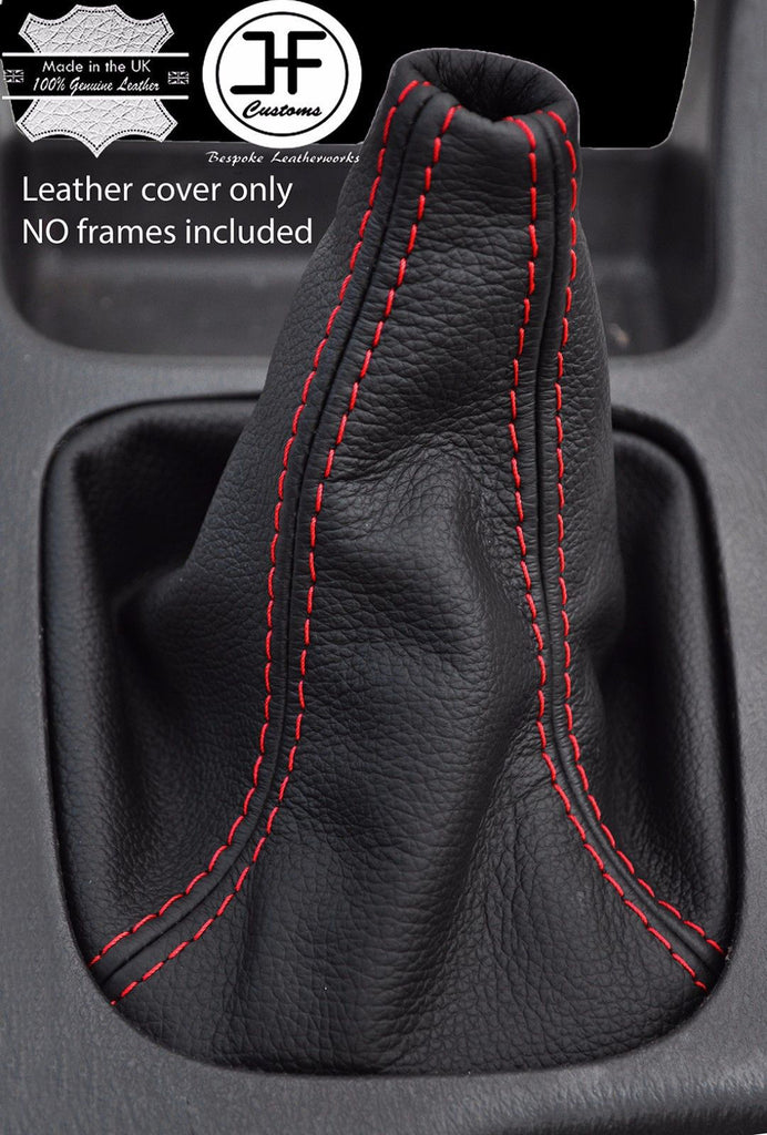 RED STITCHING MANUAL LEATHER GEAR GAITER FITS SUBARU LEGACY 1999-2003
