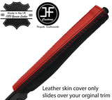 BLACK & RED STRIPE REAL LEATHER HANDBRAKE HANDLE COVER FOR CITROEN SAXO 96-04