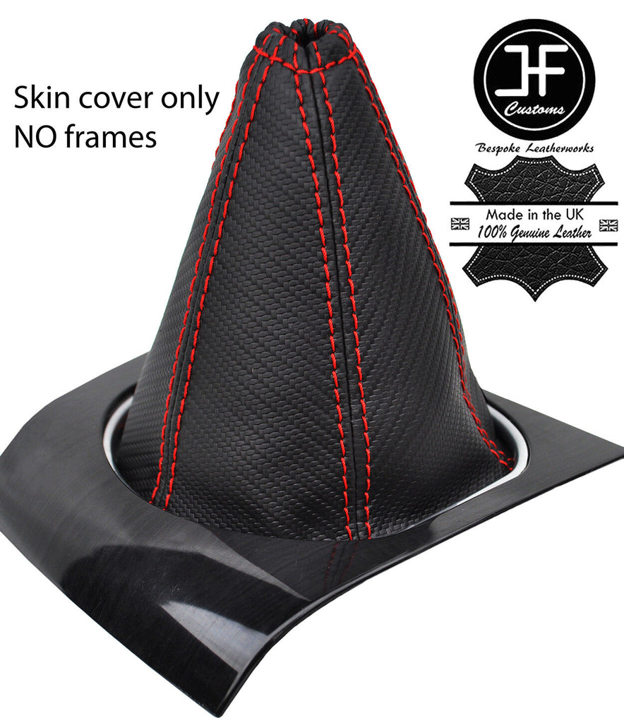 RED STITCH CARBON FIBRE VINYL MANUAL GEAR GAITER FITS FORD MONDEO MK3 01-03