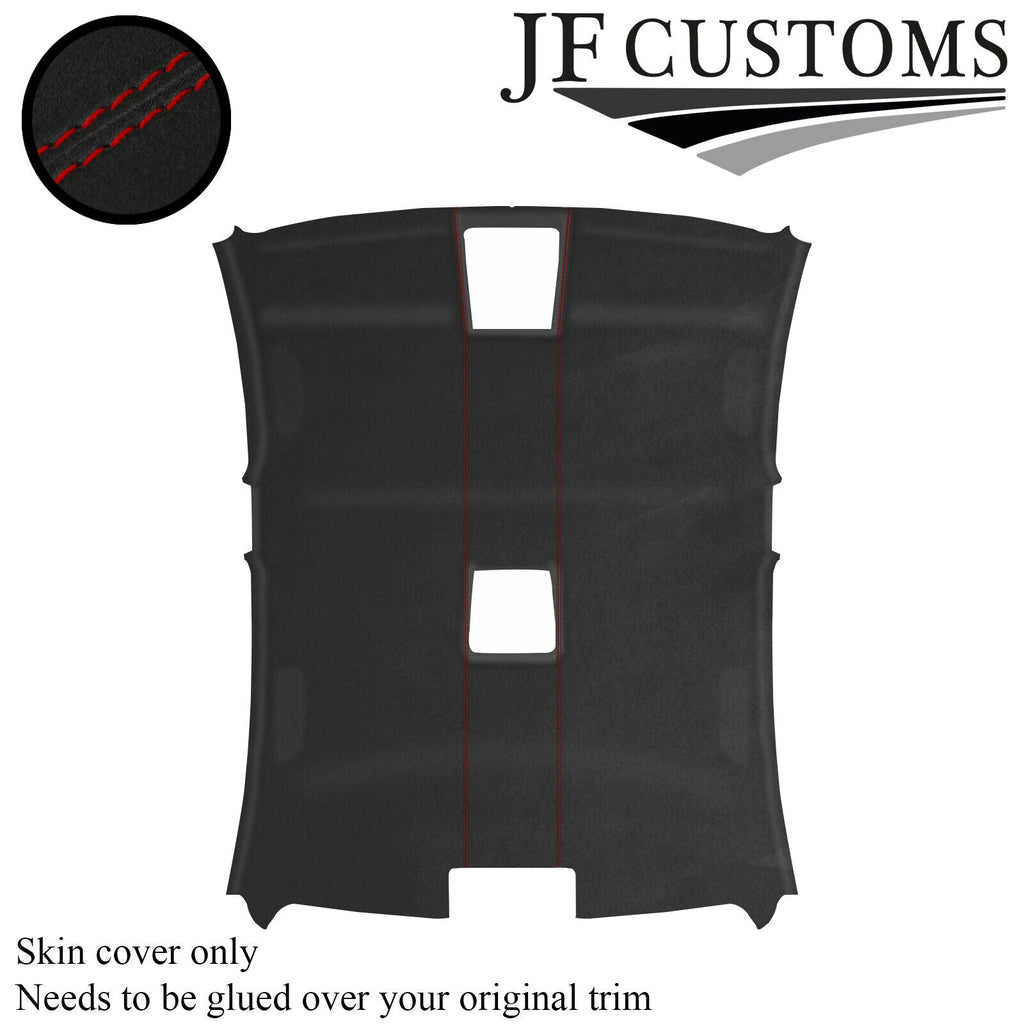 DARK RED STITCH D GREY LUXE SUEDE ROOF HEADLINER COVER FOR BMW 3 E90 SALOON