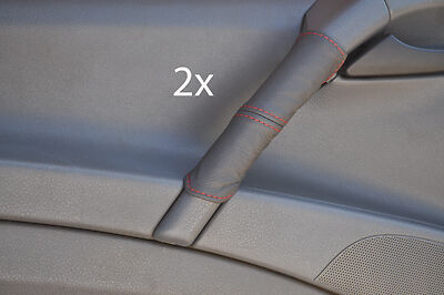red stitch FITS MERCEDES VITO VIANO 109 W639 2X DOOR HANDLE GREY LEATHER COVERS