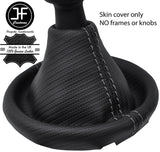 GREY STITCHING CARBON FIBER VINYL GEAR GAITER FOR VW T5 TRANSPORTER CARAVELLE