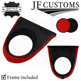RED & BLACK LEATHER MANUAL GEAR SURROUND + FRAME FOR HONDA CIVIC MK8 2006-2011