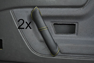 yellow stitch FITS VW CORRADO 88-95 2X DOOR HANDLE LEATHER COVERS CUSTOM NEW