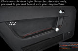 ORANGE STITCH 2X DOOR CARD TRIM LEATHER SKIN COVERS FITS AUDI TT MK1 1998-2006