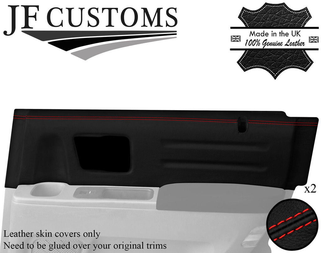 RED STITCH LEATHER 2X REAR DOOR TRIM COVERS FOR HONDA RIDGELINE 06-14 CUSTOM NEW