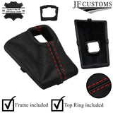 RED STITCH LEATHER AUTOMATIC GEAR GAITER+PLASTIC FRAME FOR AUDI A7 18-22