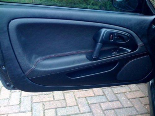 FITS  MITSUBISHI FTO 2 x DOOR CARD COVERS LEATHER RED STITCH CUSTOM NEW