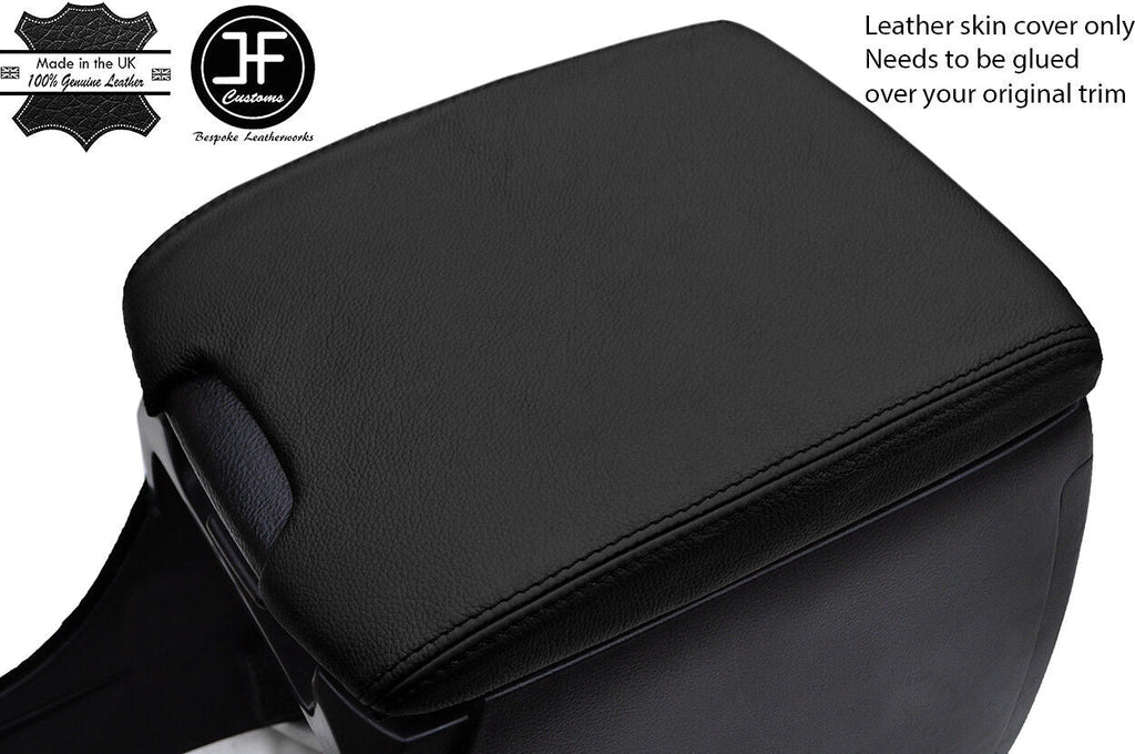 BLACK REAL LEATHER ARMREST LID COVER FITS TOYOTA LAND CRUISER LC4 2003-2009