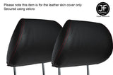 RED STICH 2X FRONT HEADREST SKIN COVERS FITS HONDA CIVIC FK2 TYPE S MK8 06-12