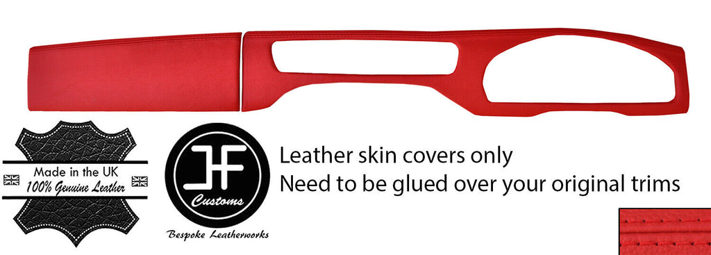 RED REAL LEATHER TWO PIECE DASH KIT TRIM COVERS FOR JAGUAR S-TYPE 99-08