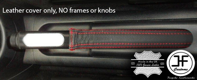 RED STITCHING REAL LEATHER HANDBRAKE GAITER FITS FORD FIESTA MK6 2002-2008