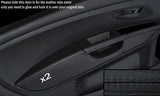 BLACK STITCH 2X FRONT DOOR CARD ARMREST COVER FITS FIAT GRANDE PUNTO 05-11 3DR