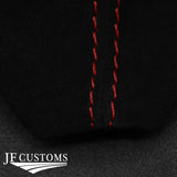 D RED STITCH AUTO S-TRONIC SUEDE GEAR COVER+PLASTIC FRAME FOR AUDI Q2 16-22