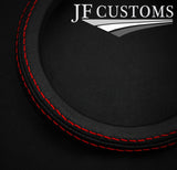 RED STITCH LEATHER GEAR SURROUND TRIM COVER + FRAME FITS FORD FIESTA MK6 02-08