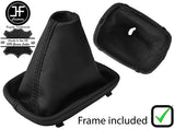 BLACK STITCH LEATHER MANUAL GEAR GAITER+PLASTIC FRAME FOR AUDI A6 C5 1997-2004