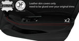 RED STITCH 2X FRONT DOOR HANDLE ARMREST LTHR COVER FOR AUDI A3 13-20 5 DR JF1
