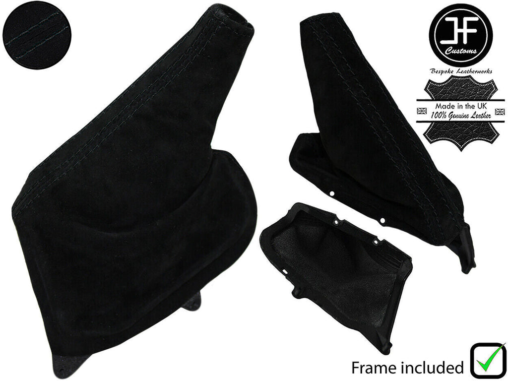 BLACK STITCH SUEDE HANDBRAKE GAITER+FRAME FOR TOYOTA JZX 100 CHASER 96-00