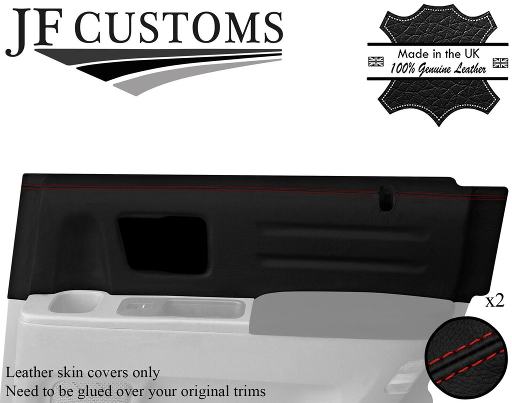 D RED STITCH LEATHER 2X REAR DOOR TRIM COVERS FOR HONDA RIDGELINE 06-14