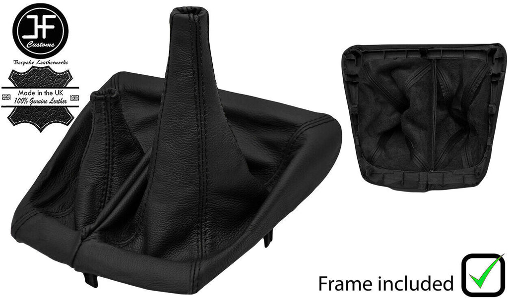 BLACK STITCH LEATHER MANUAL 4X4 GEAR&HI LOW GAITER+FRAME FOR TOYOTA HILUX 06-15