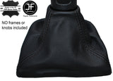 BLACK STITCHING MANUAL LEATHER GEAR GAITER FITS SEAT IBIZA MK5 MKV 2009-2015